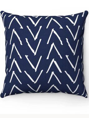 Navy Blue Outdoor Indoor Throw Pillow Cover 18x18